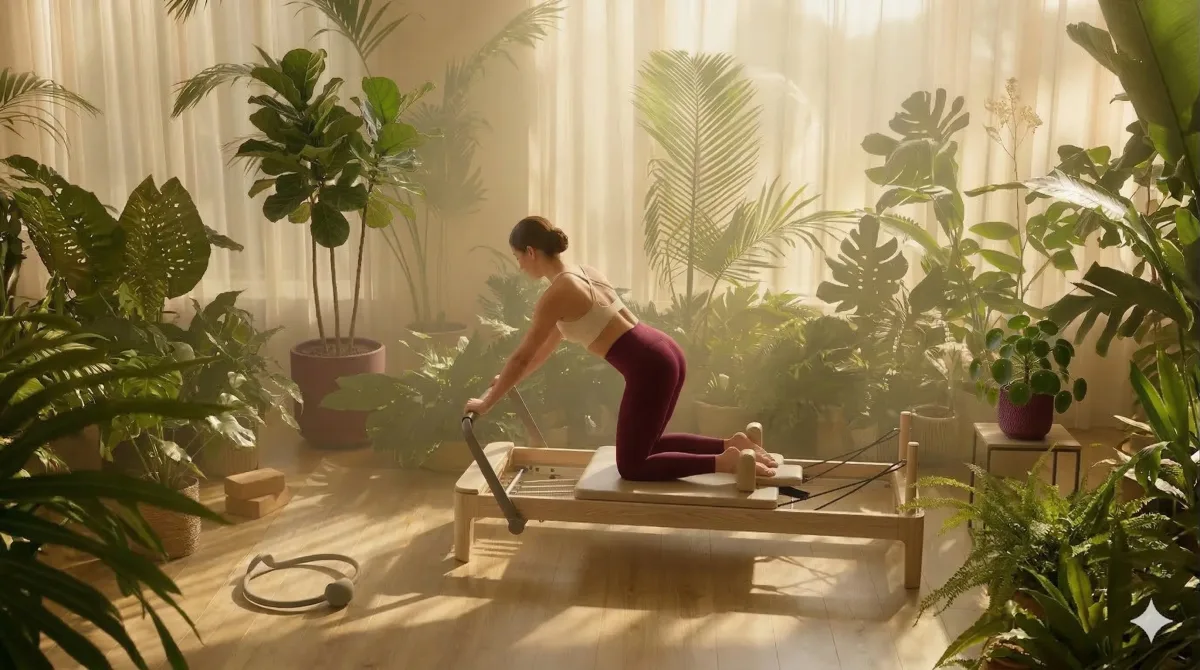 Heller Trainingsbereich des Coréla Pilates Studios mit Reformer-Geräten